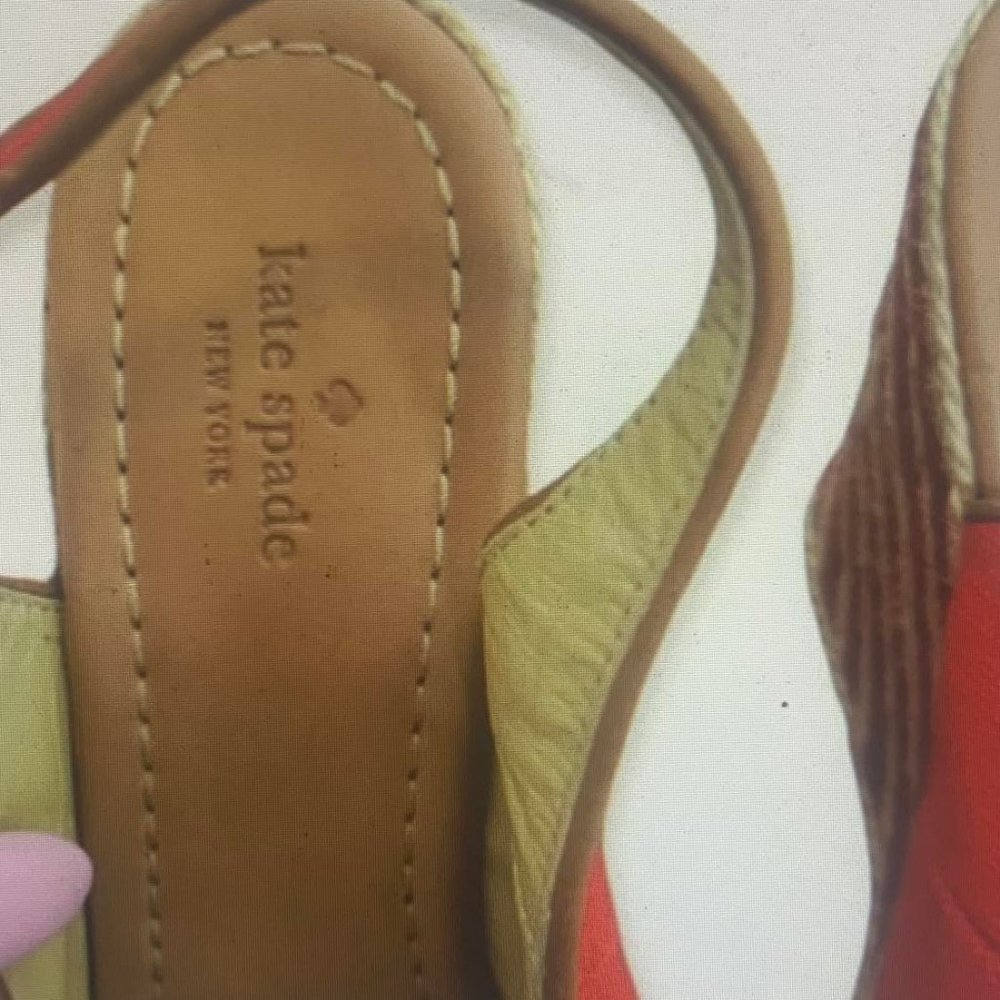 KATE SPADE Sweetie Red Espadrille Wedges Size 9.5 - Picture 4 of 10